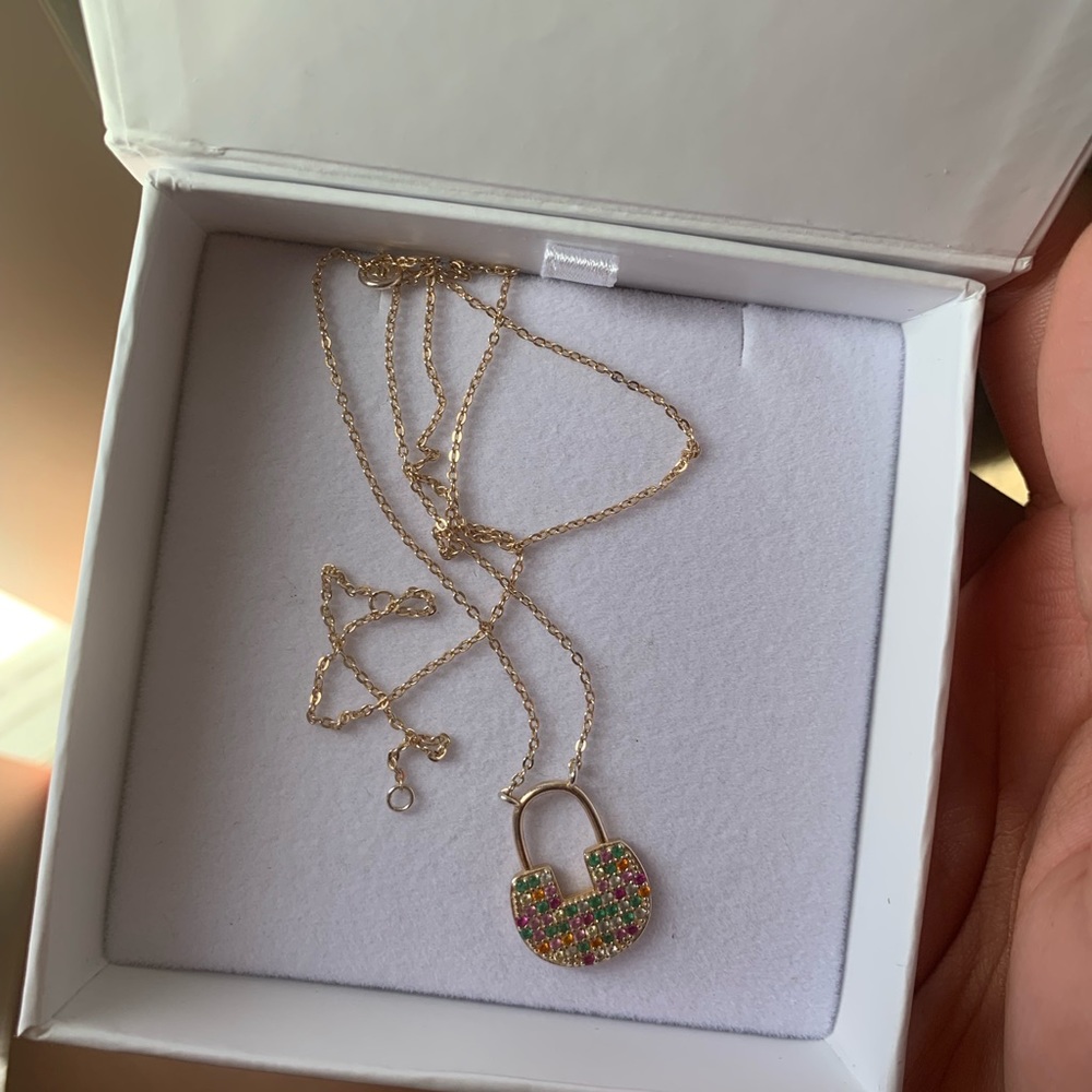 rainbow lock necklace